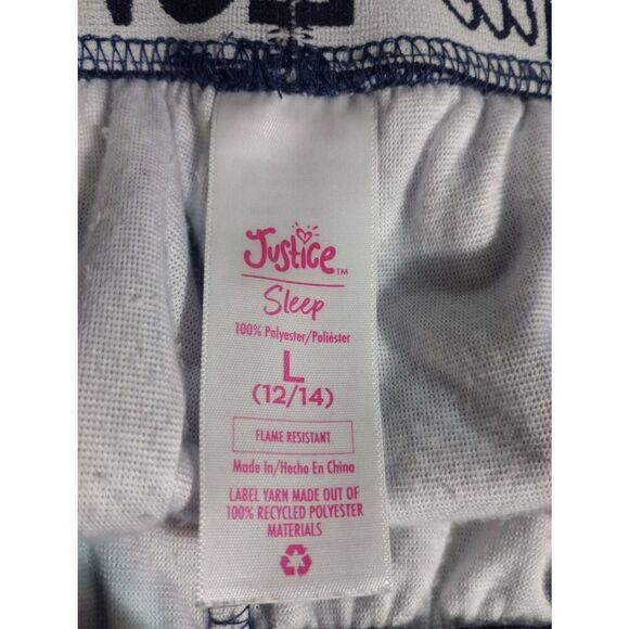Justice Pants Girls Large Sleep Purple Plush‎ Flame Resistant - Picture 4 of 5
